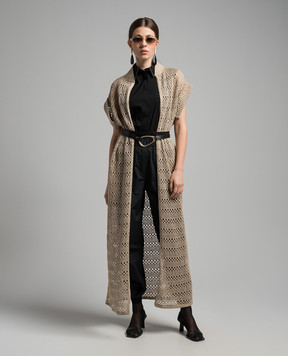 Brunello Cucinelli Черные брюки с цепочкой мониль с эколатуни M0H93P7894