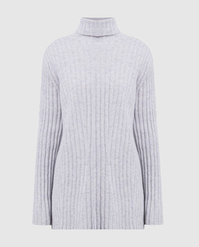 Twinset Сірий светр з вовни та кашеміра в рубчик 232TP3201