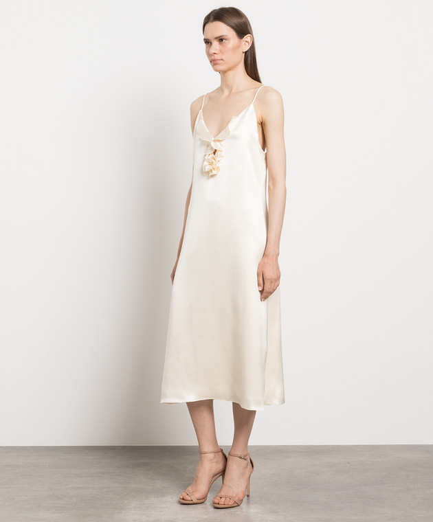 Magda Butrym Beige dress-combination made of silk with an appliqué 202523 image 3