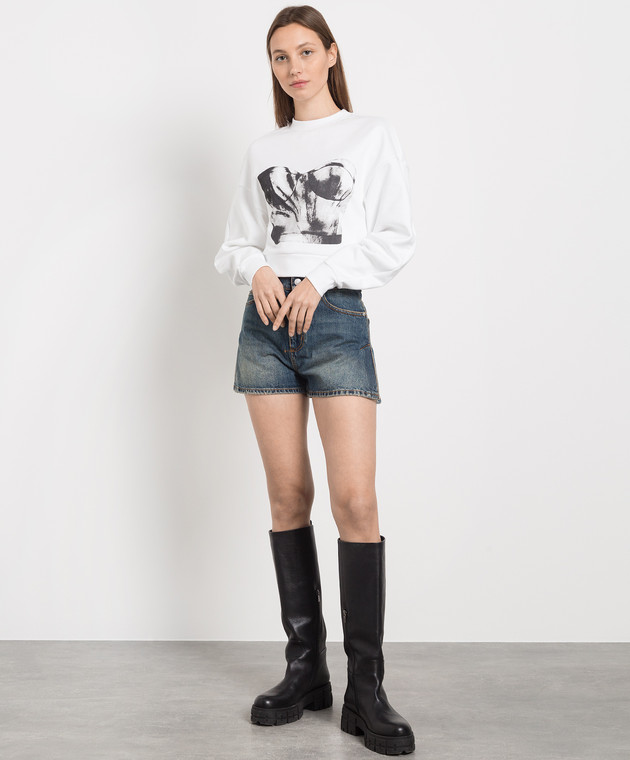 Alexander McQueen White sweatshirt with Beautier print 735221QZAHV изображение 2