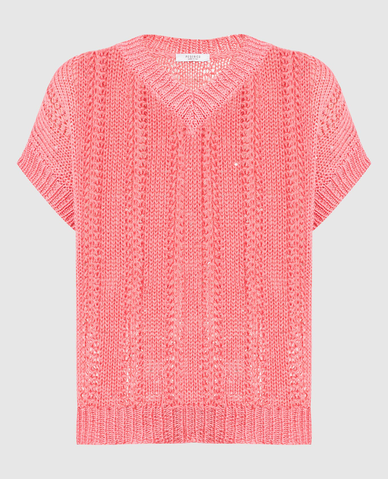 Розовый пуловер с пайетками