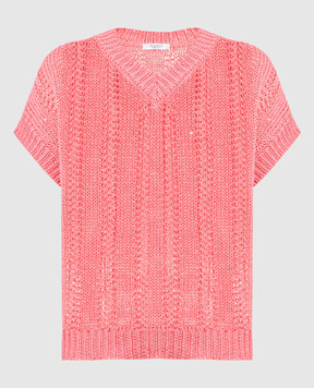 Peserico Розовый пуловер с пайетками S99340F03A9142