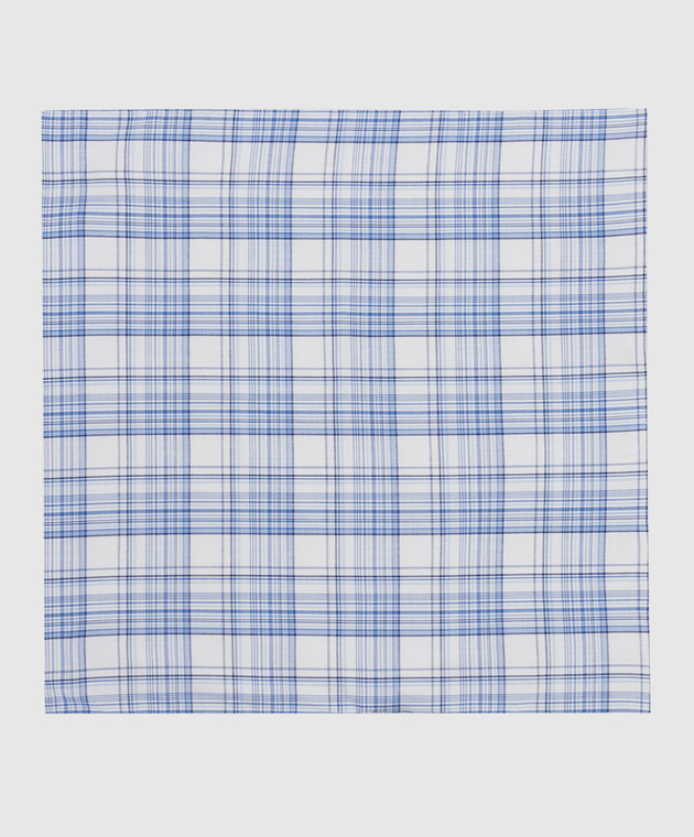Stefano Ricci Children's blue checkered scarf YFZ25LJ1661