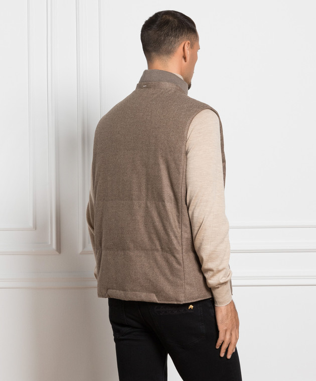 Stefano Ricci Коричневый пуховой жилет MDJ33000503813 изображение 4