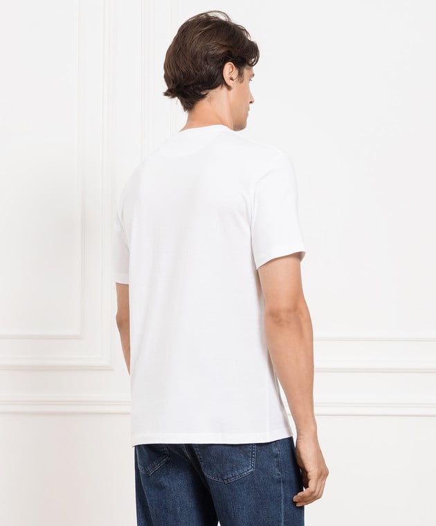 Stefano Ricci Біла футболка з монограмою та вишивкою MNH2302060803 зображення 4