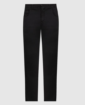 Stefano Ricci Черные джинсы с вышивкой логотипа MFT31S1050Z901BK