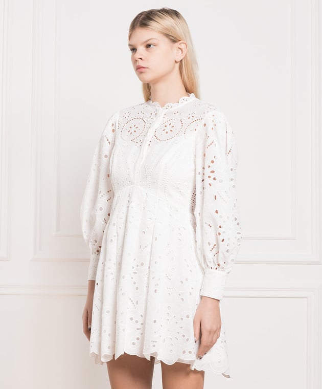 Charo Ruiz Franca white mini dress with broderie embroidery 233619 изображение 3