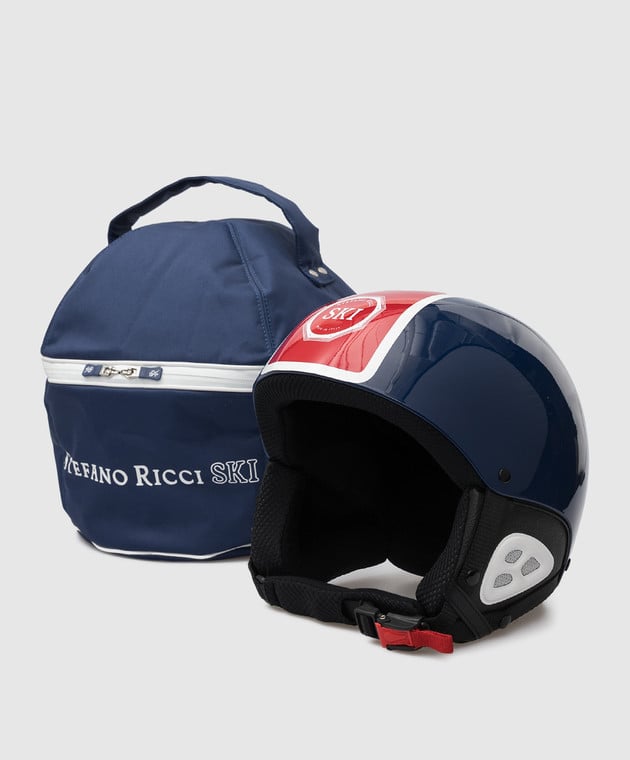 Stefano Ricci Синій гірськолижний шолом з візерунком MOW6SS4004SPORT зображення 6