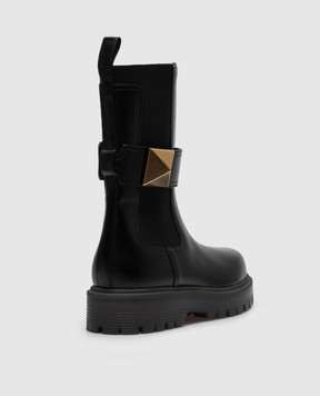 Valentino Чорні шкіряні челсі One Stud Beatle 3W2S0FY1KUM