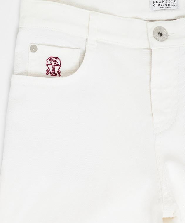 Brunello Cucinelli Детские белые джинсы B277PD300C изображение 3