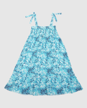 Vilebrequin Детское голубое платье Gloss в принт GSSU3V71