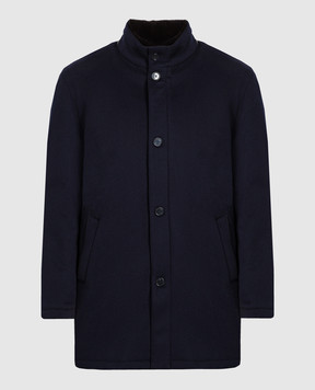 Enrico Mandelli Темно-синє пальто із кашеміру A5T7674820