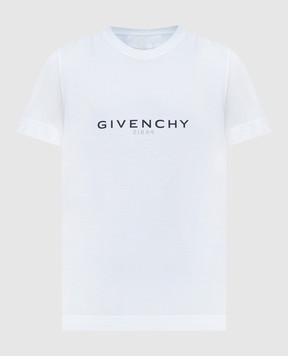 Givenchy Біла футболка з контрастним принтом логотипа BM71653Y6B
