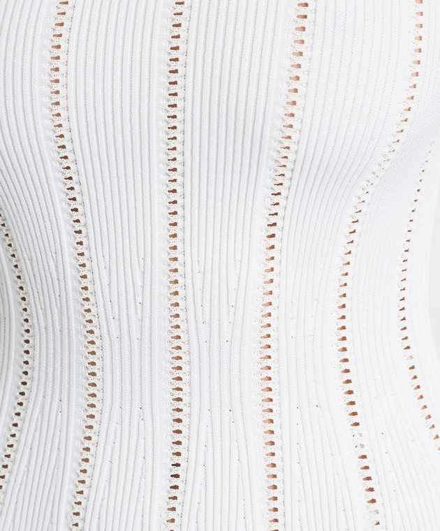 Valentino Біла сукня міні з перфорацією XB0KD08C75G зображення 5