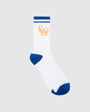 Rhude Білі шкарпетки SCRIBBLE з візерунком логотипа RHPS24SO04616152