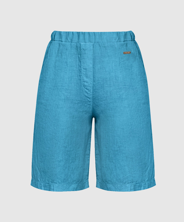 Enrico Mandelli Blue linen shorts ARTISI5182