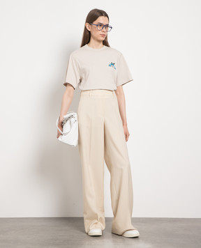 Off-White Бежеві штани з вовни OWCA174S23FAB003