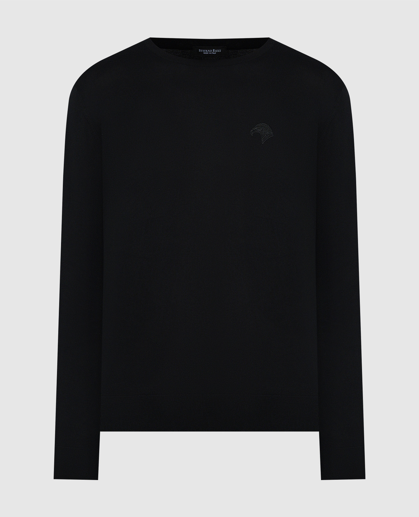 Черный джемпер с вышивкой логотип логотип