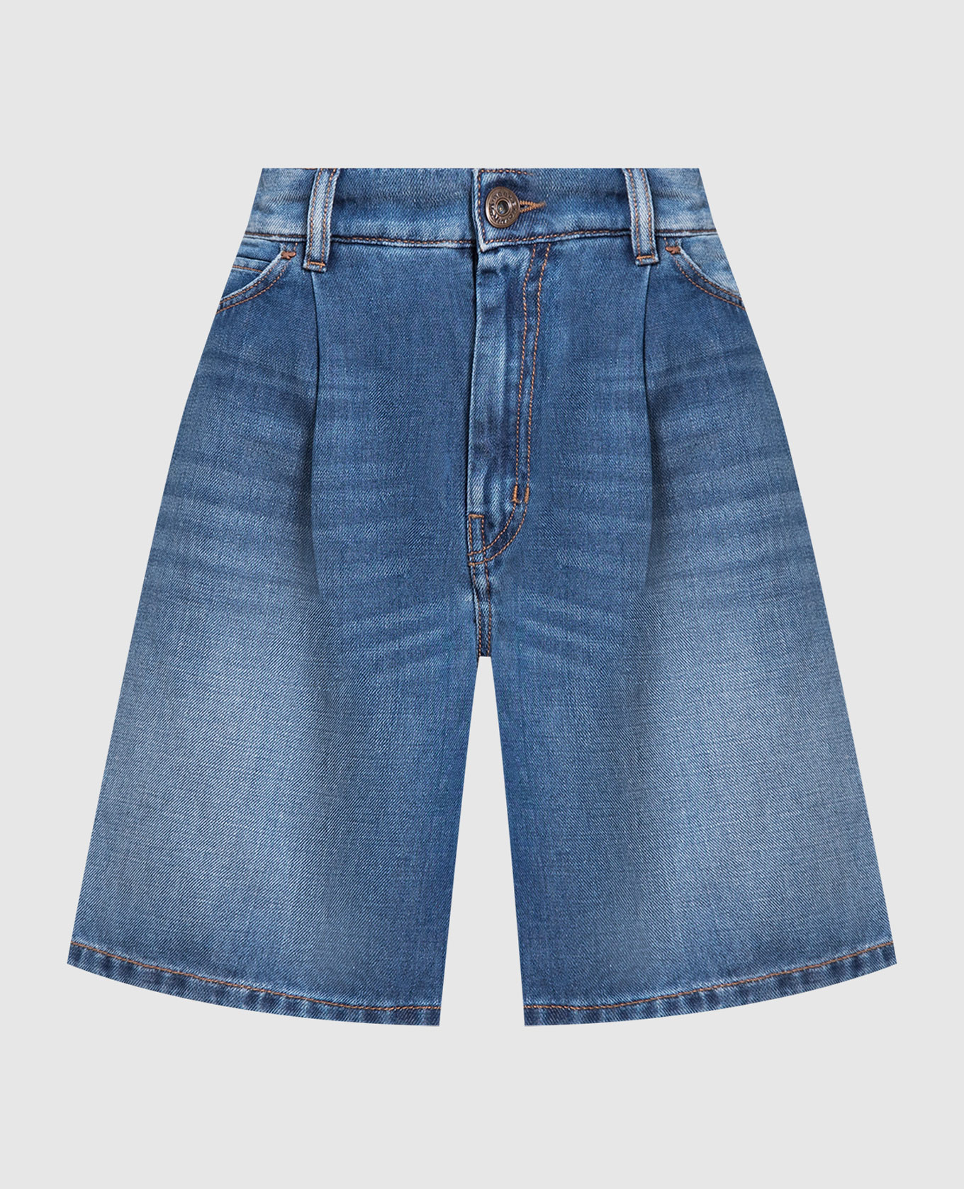 

Синие джинсовые шорты с эффектом потертости, Синий, Шорты