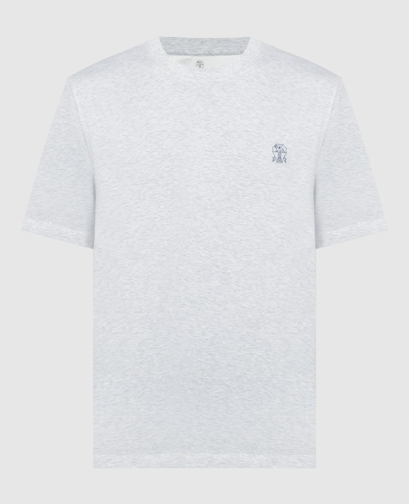 Gray melange t-shirt with logo print