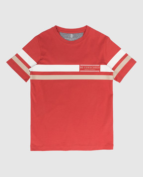 Brunello Cucinelli Детская футболка с контрастным принтом B0B13T133B