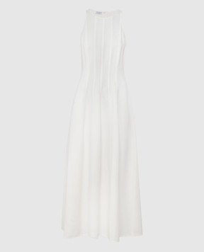 Brunello Cucinelli Белое платье с леном MH126A5171