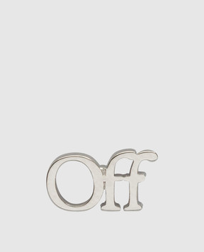 Off-White Серебряная моносерьга в виде логотипа OMOD063S23MET001