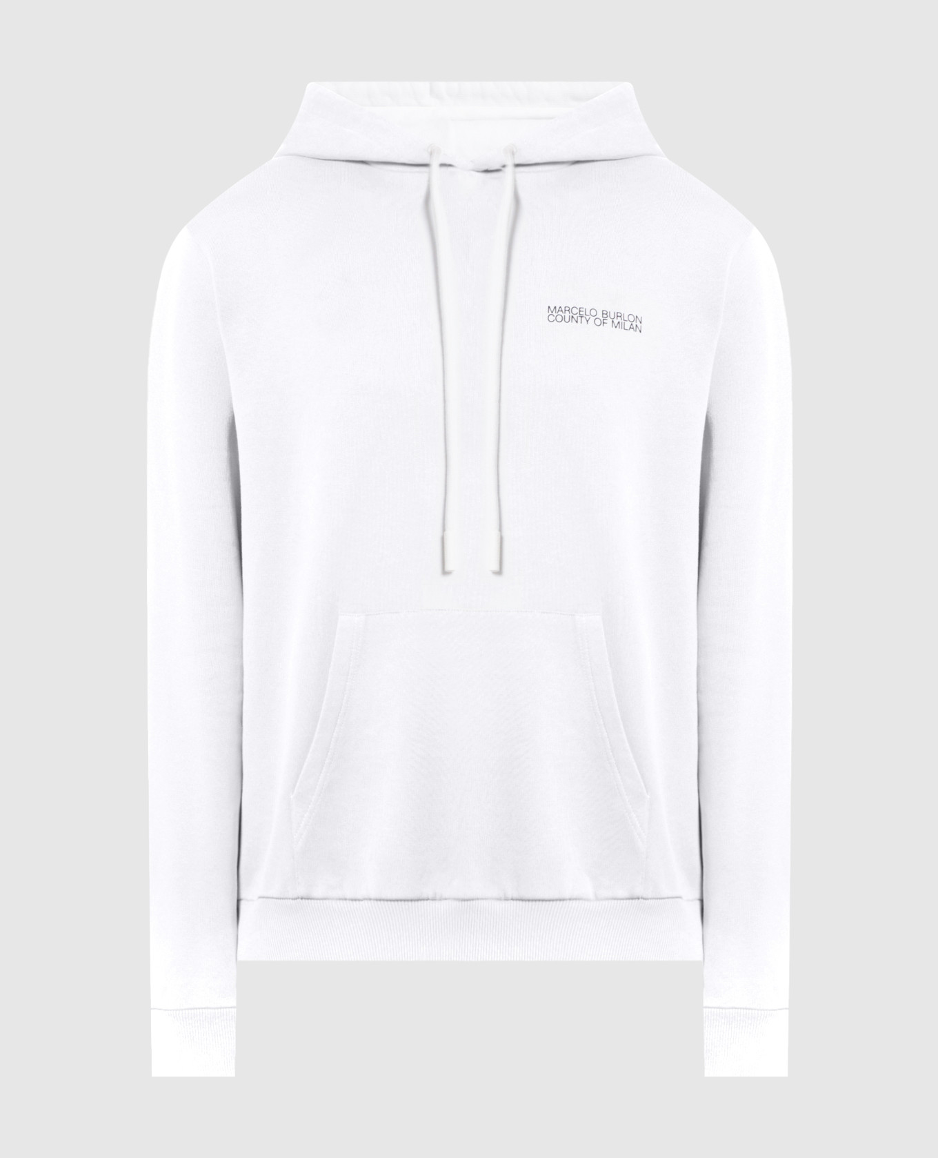 White hoodie with logo print