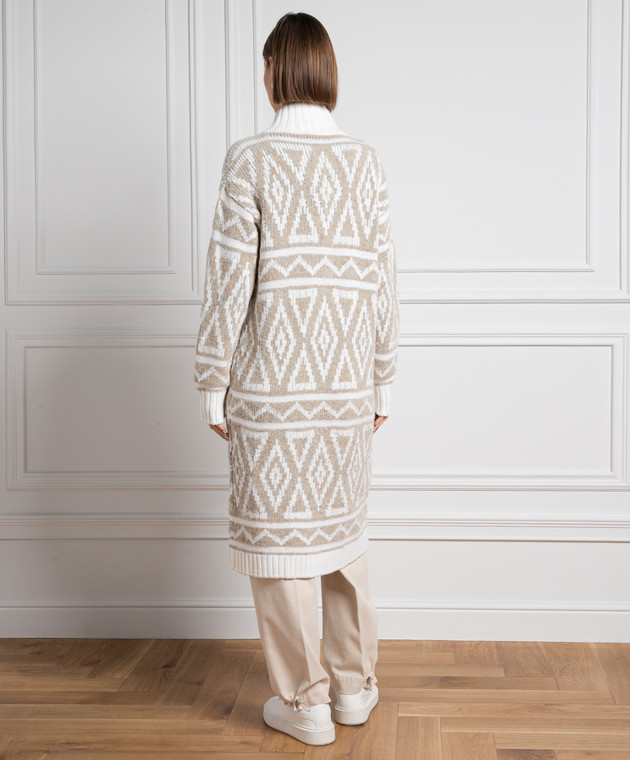 MooRER Tea-GEW beige cardigan with jacquard pattern TEAGEW image 4