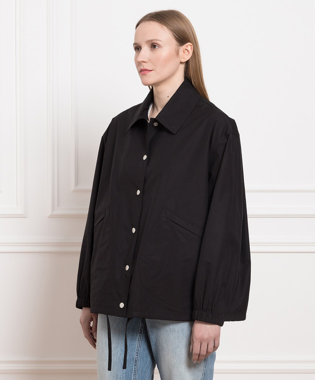 Jil Sander - Черная ветровка с контрастным принтом логотипа