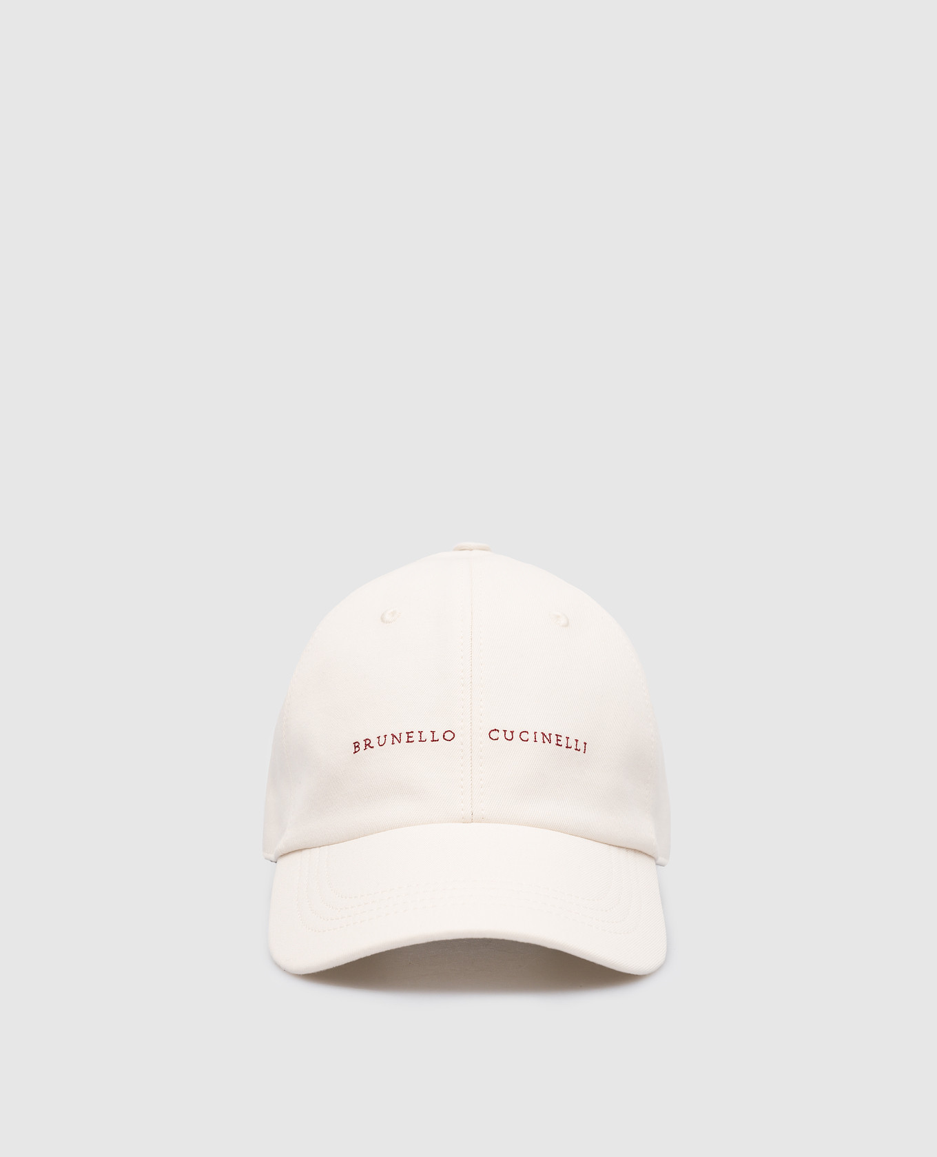 White cap with logo embroidery