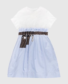 Fendi Дитяча блакитна сукня в смужку JFB472AG39810
