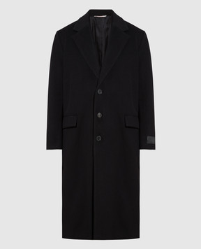Valentino Чорне пальто з логотипом 3V3CA4347TU