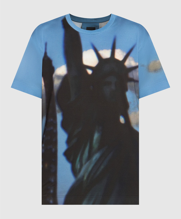Givenchy Blue t-shirt with a Statue of Liberty print BM716N3YBE