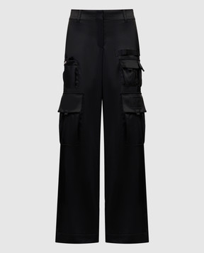 Off-White Черные брюки-карго с вышивкой логотипа OWCF017S24FAB003