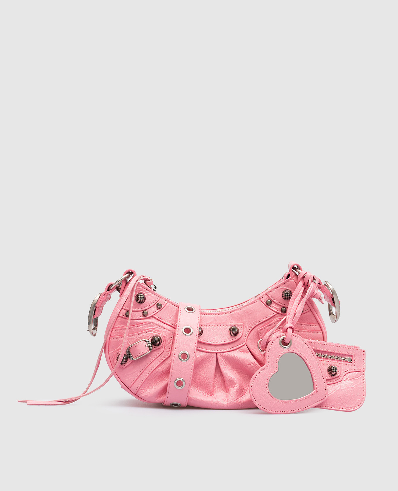 Розовая кожаная сумка-хобо Le Cagole