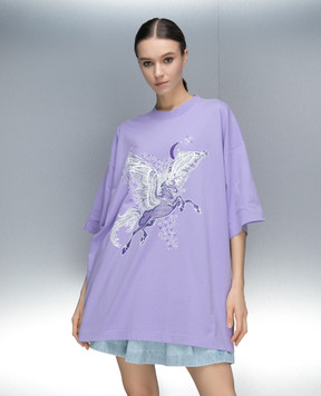 Vetements Фіолетова футболка з принтом UE64TR755VV