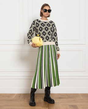 Max Mara Weekend Зелена спідниця-плісе в смужку EDITTA