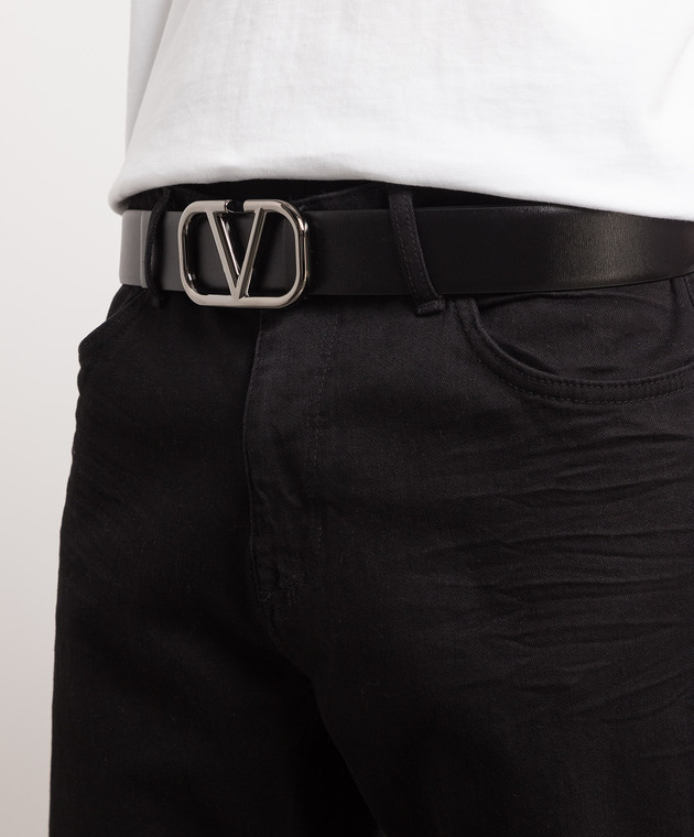 Valentino VLogo Signature Black Leather Strap 3Y2T0Q87AZR image 2