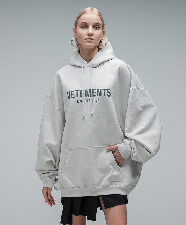 Vetements Gray hoodie with logo UE54HD220W image 3