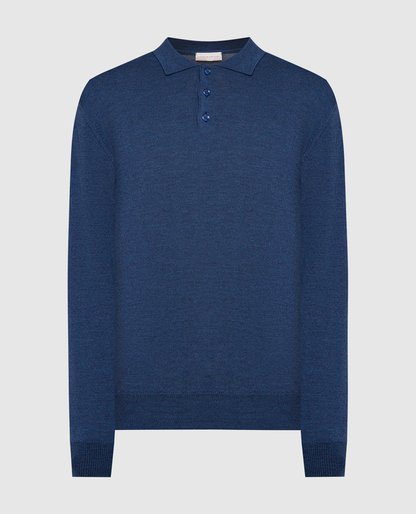 Blue wool polo shirt