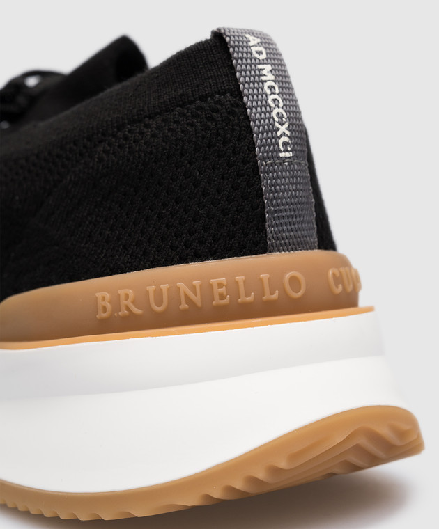 Brunello Cucinelli Black sneakers with textured logo MZUPMBO252 изображение 5
