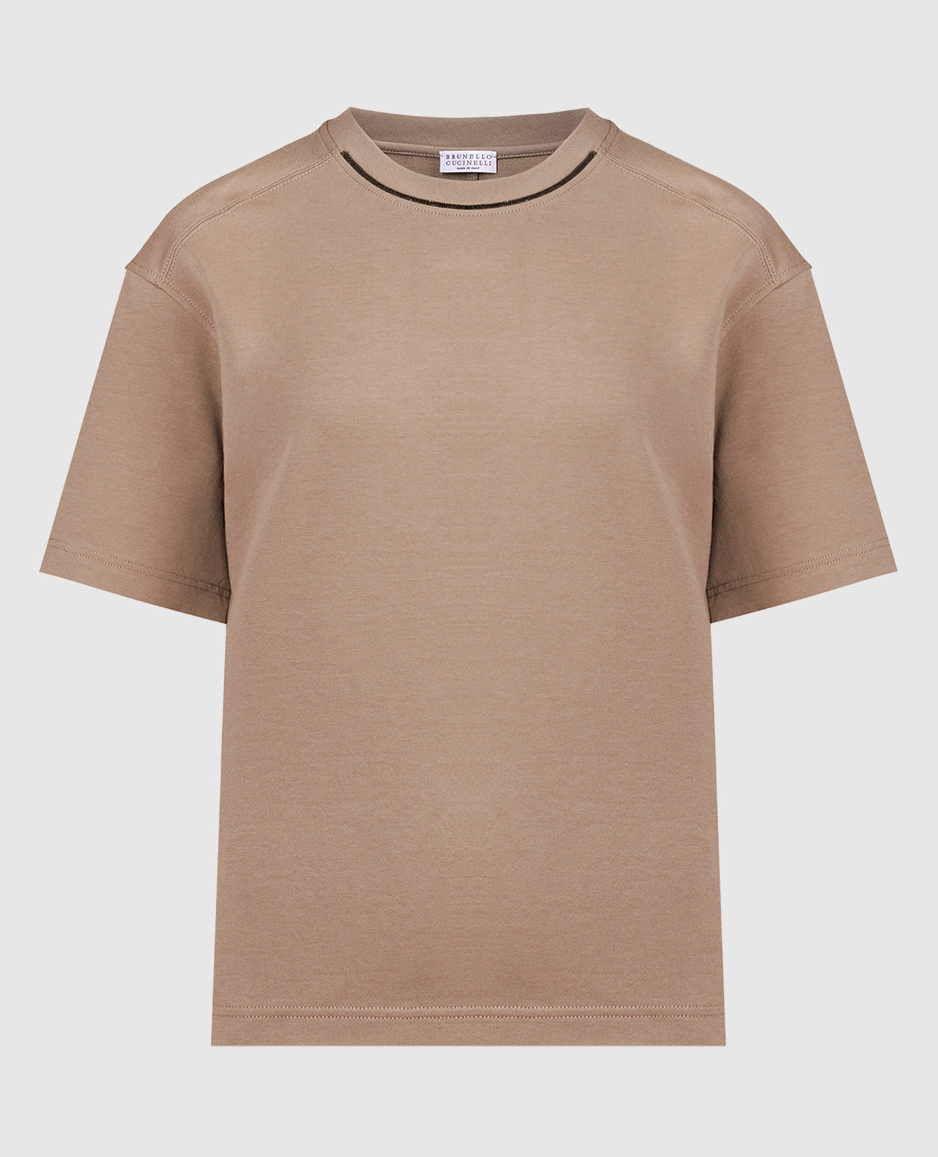 Brown t-shirt with monil chain