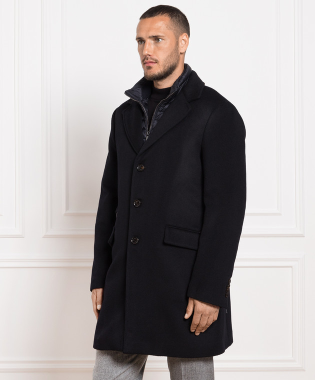 MooRER Black wool and cashmere coat HARRISLE image 3