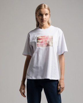 Max Mara Sportmax Белая футболка Clarion с принтом CLARION