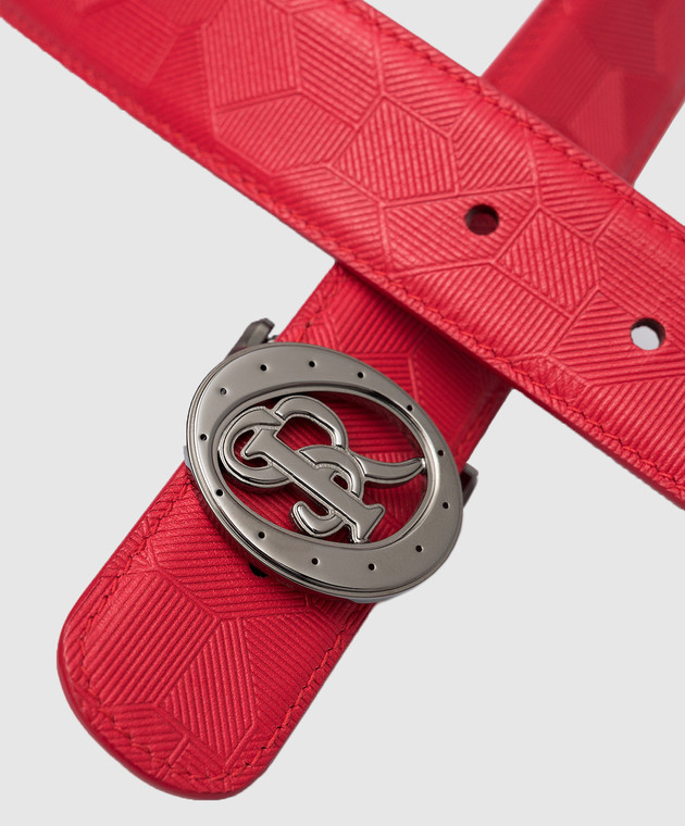 Stefano Ricci - Kids red leather belt with logo monogram