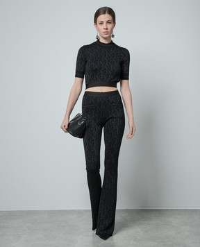 Palm Angels Черные брюки клеш в логотип PWHG026R24KNI001