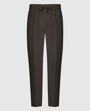 ISAIA Коричневые брюки с вышивкой логотипа PNC01696200
