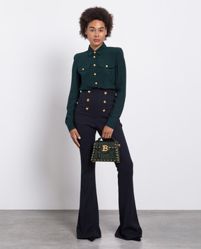Balmain Сині штани кльош з вовни BF1PP112WB87