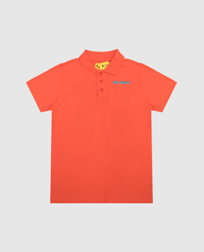 Off-White Дитяче помаранчеве поло з принтом логотипу OBGB001S23JER004